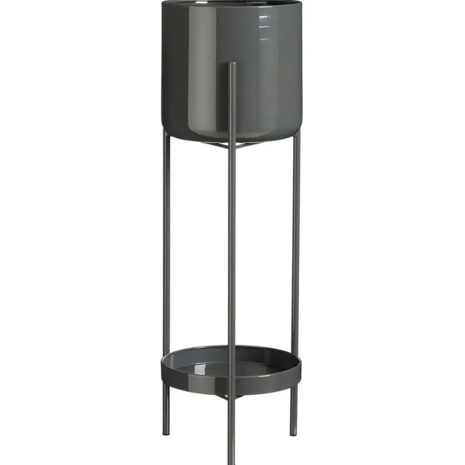 Mica Decorations Colyn Pot op Standaard 60x19cm - Zwart