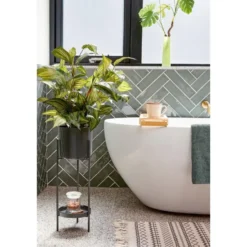 Mica Decorations Colyn Pot op Standaard 60x19cm - Zwart