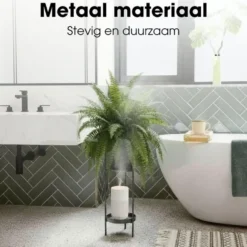 Mica Decorations Colyn Pot op Standaard 60x19cm - Zwart