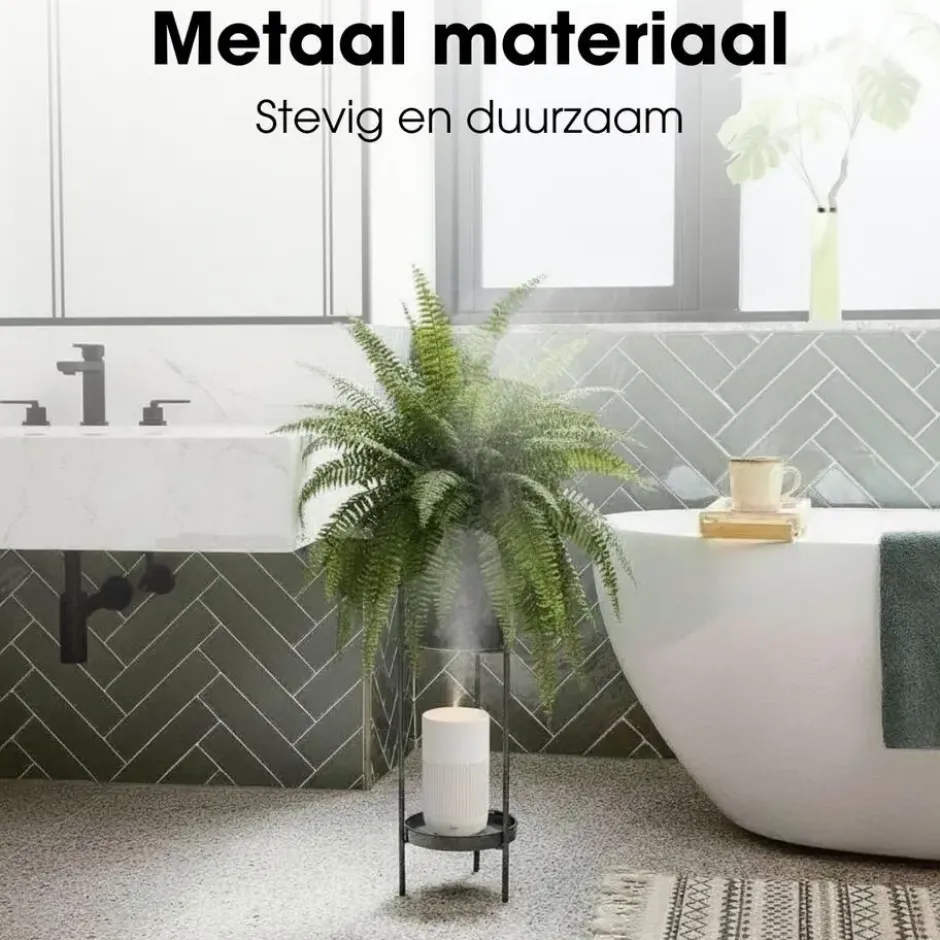 Mica Decorations Colyn Pot op Standaard 60x19cm - Zwart