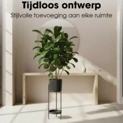Mica Decorations Colyn Pot op Standaard 60x19cm - Zwart