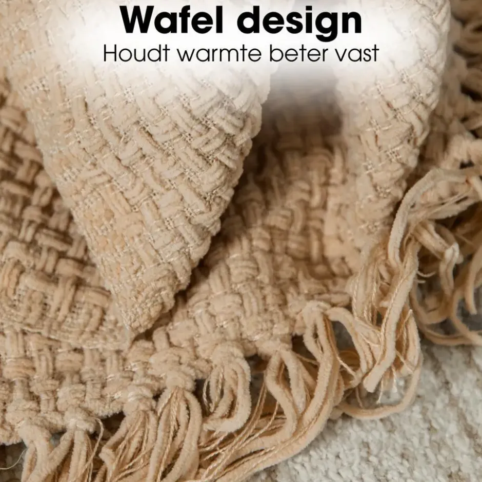 Mica Decorations Cosenza Deken 180 x 130 cm Beige