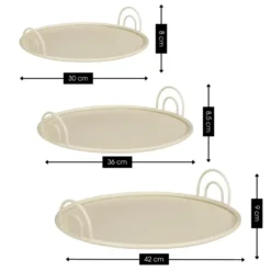 Mica Decorations Dienblad - Set van 3 - Offwhite