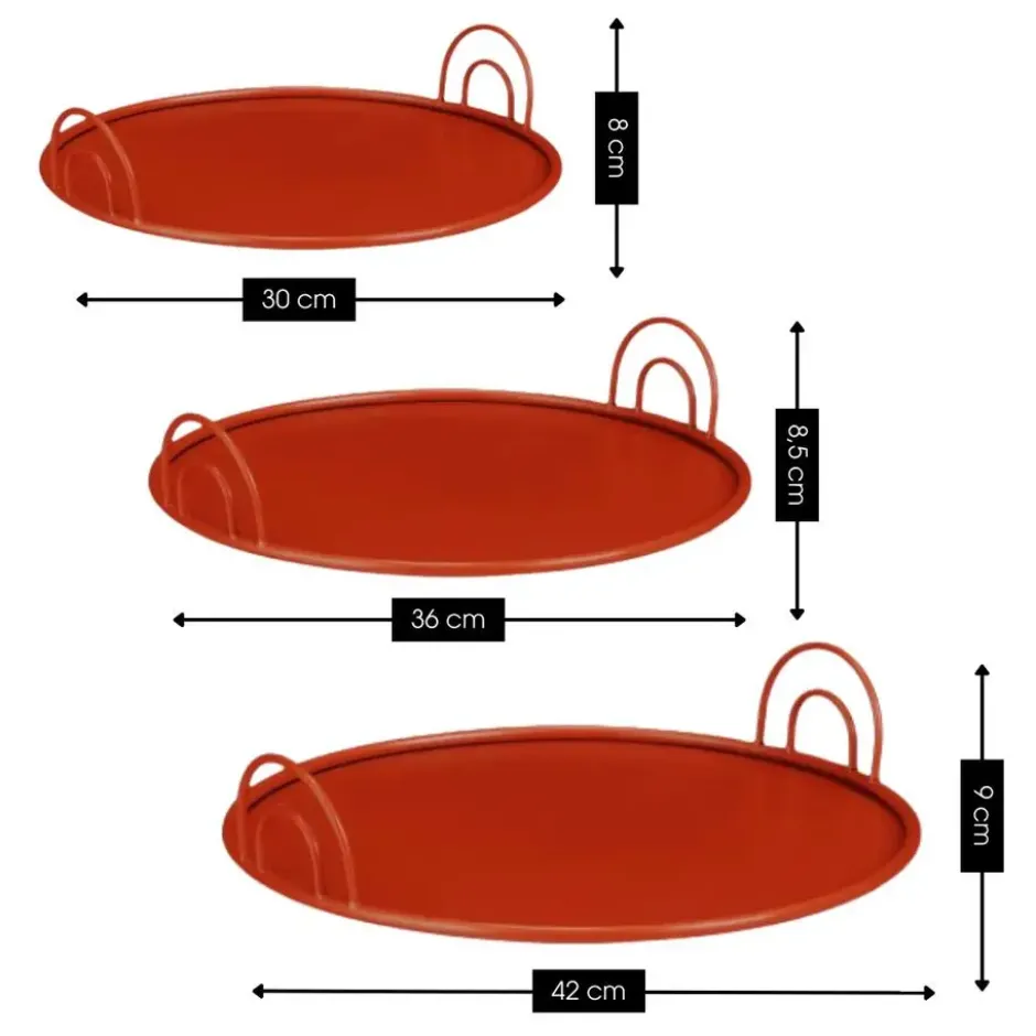 Mica Decorations Dienblad - Set van 3 - Rood