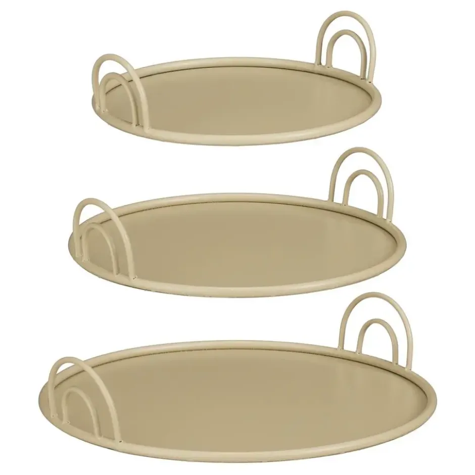 Mica Decorations Dienblad - Set van 3 - Beige