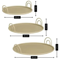 Mica Decorations Dienblad - Set van 3 - Beige