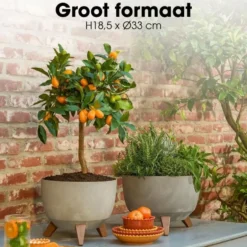 Mica Decorations Doppio Plantenbak 18,5 x Ø33 cm Grijs