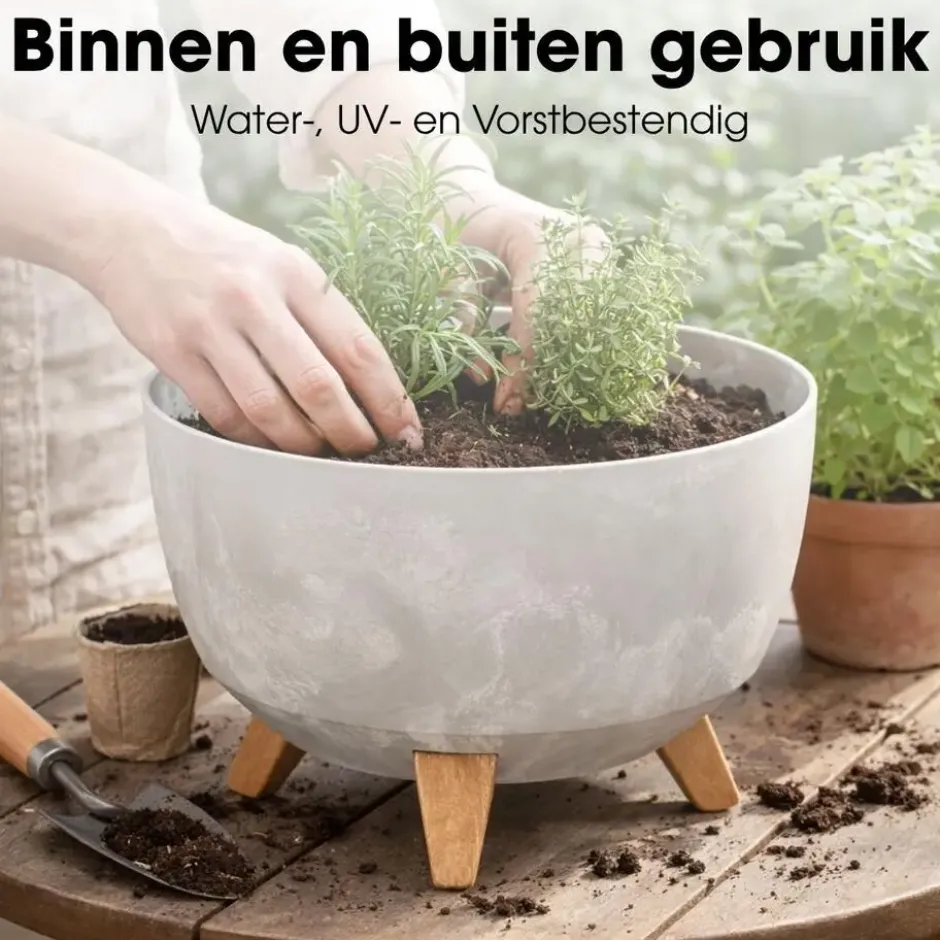 Mica Decorations Doppio Plantenbak 18,5 x Ø33 cm Grijs