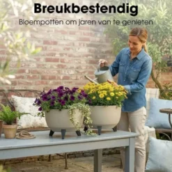 Mica Decorations Doppio Plantenbak 18,5 x Ø33 cm Beige