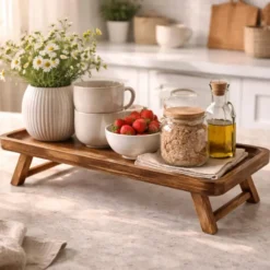 Mica Decorations Duko Dienblad - L40 x B15 x H15 cm - Hout - Bruin