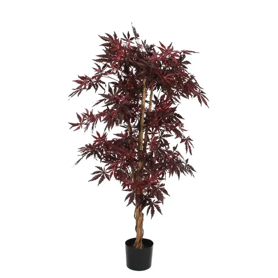 Mica Decorations Esdoorn kunstplant - H140 x Ø80 cm - rood