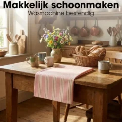 Mica Decorations Evie Gestreept Tafelkleed voor Eettafel