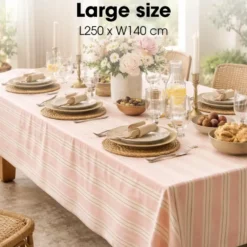 Mica Decorations Evie Gestreept Tafelkleed voor Eettafel