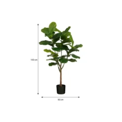Mica Decorations Ficus Lyrata Kunstplant in Pot - H150 x Ø50 cm