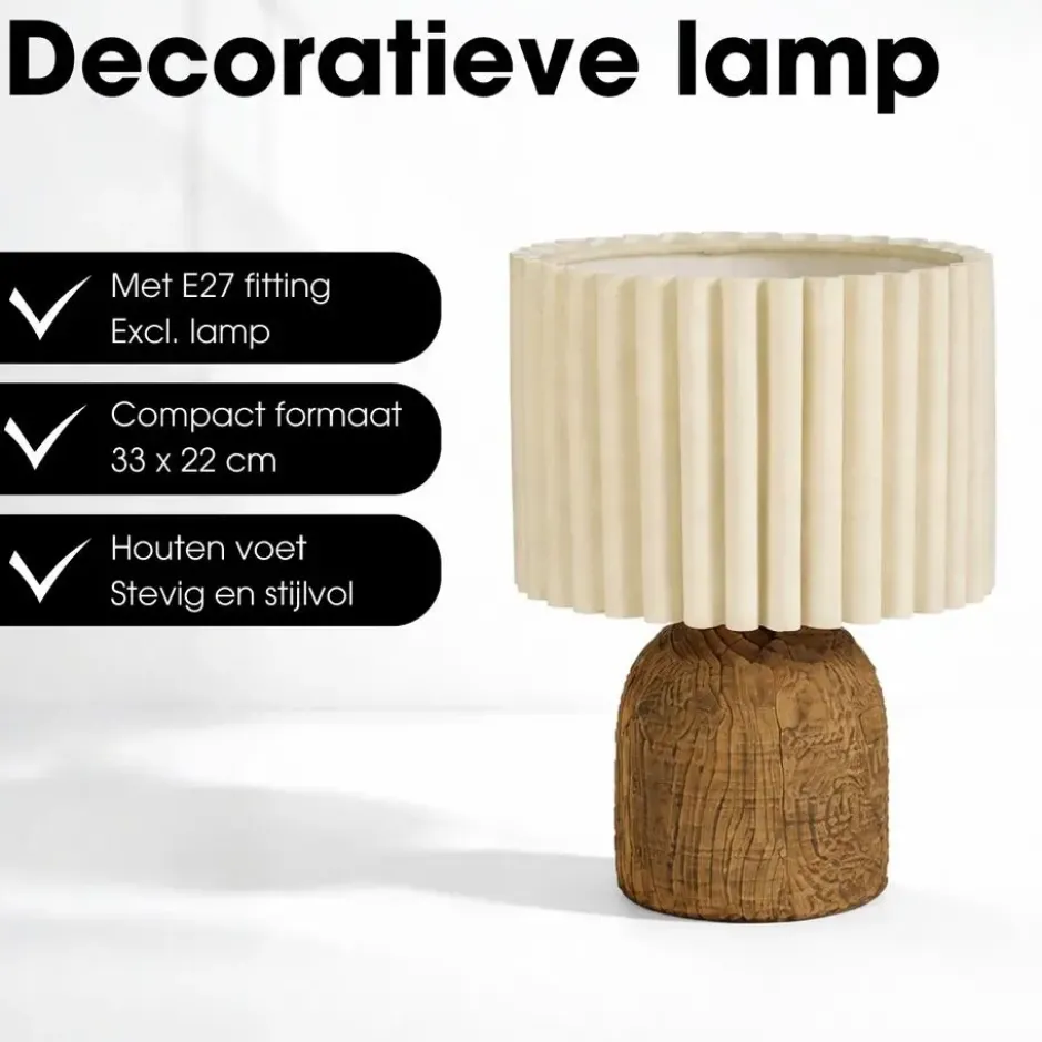 Mica Decorations Frey Tafellamp Woonkamer - Bruin