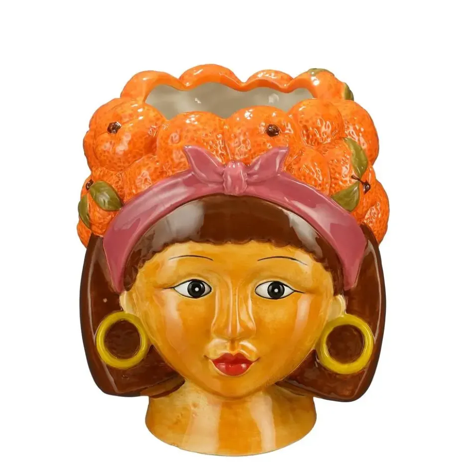 Mica Decorations Funny pot oranje - l20xb20xh22cm
