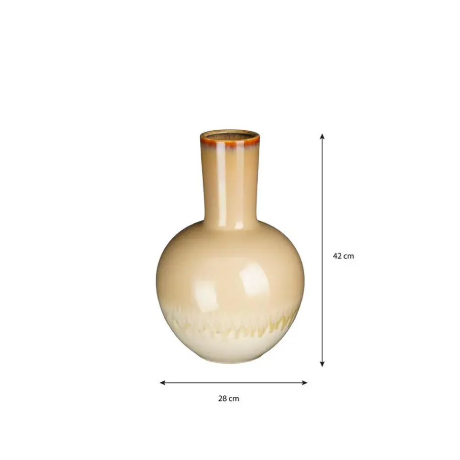 Mica Decorations Holm Vaas - H42 x Ø27,5 cm - Keramiek - Crème
