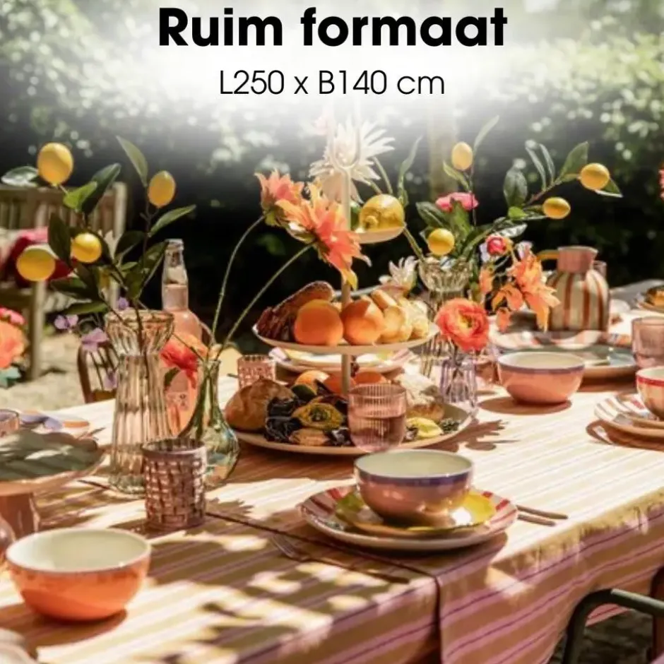 Mica Decorations Imke Gestreept Tafelkleed voor Eettafel