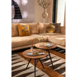 Mica Decorations Jailey Bijzettafel - Set van 2 - H49 x Ø50 cm