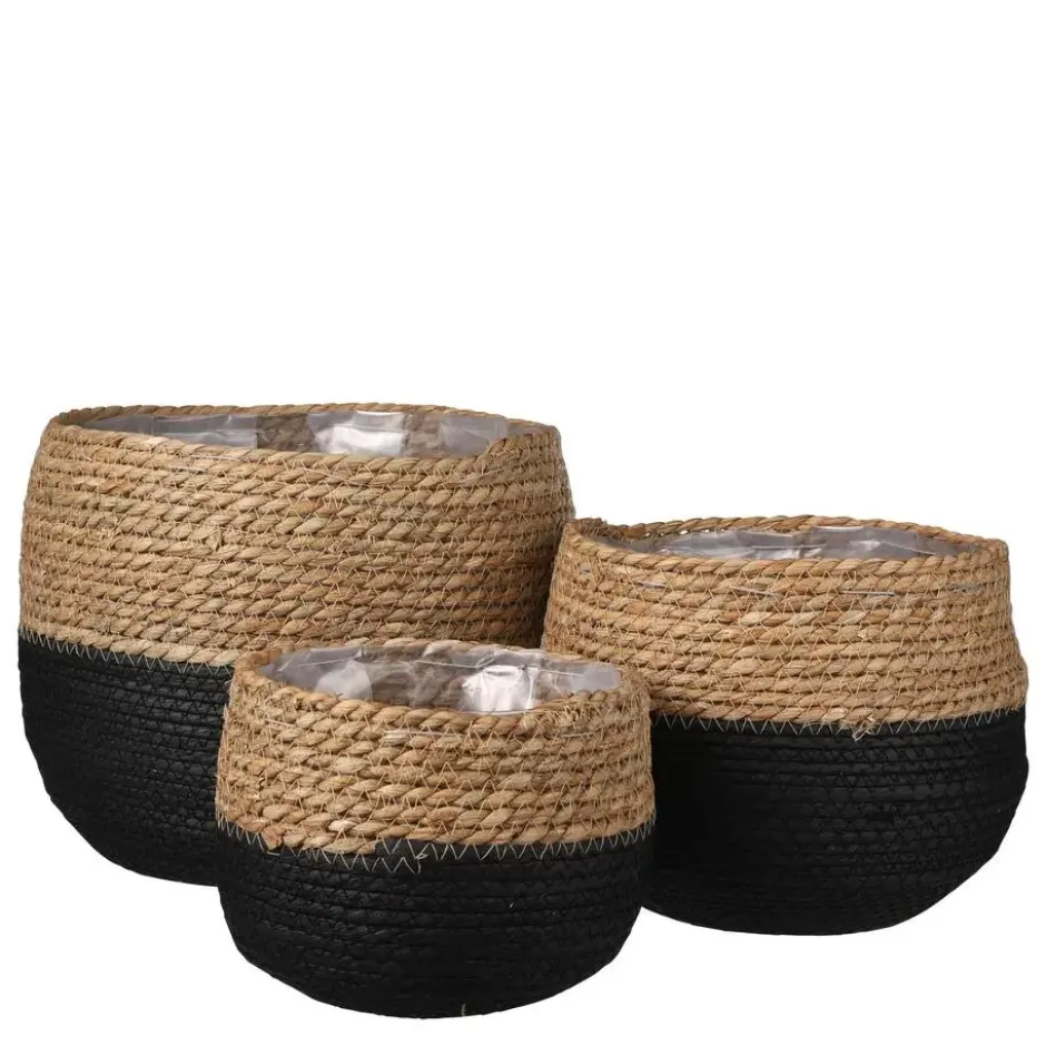 Mica Decorations Jorck Mand voor Planten - Set van 3 - Zwart