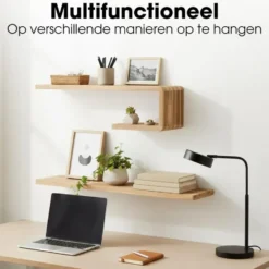 Mica Decorations Josha Wandplank Zwevend Set 80 x 21 x 20 cm