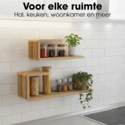 Mica Decorations Josha Wandplank Zwevend Set 80 x 21 x 20 cm