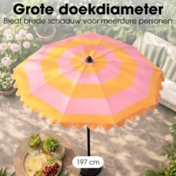 Mica Decorations Kantelbare Parasol 238 x Ø195 cm