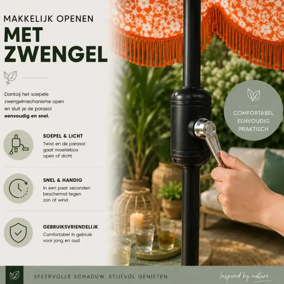 Mica Decorations Kelly Parasol met Draagtas 238 x Ø235 cm