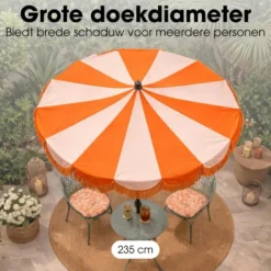 Mica Decorations Kim Parasol met Draagtas 238 x Ø235 cm