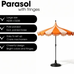 Mica Decorations Kim Parasol met Draagtas 238 x Ø235 cm