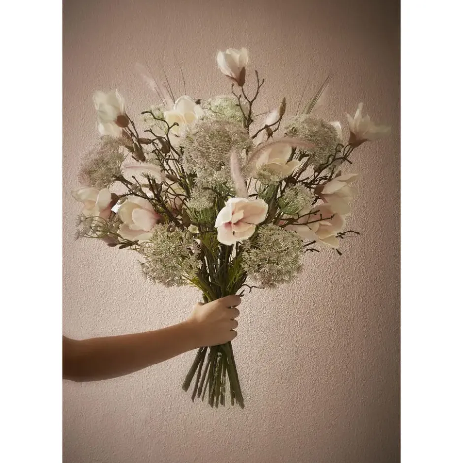 Mica Decorations Kunstbloemen Magnolia takken - 90 cm - wit