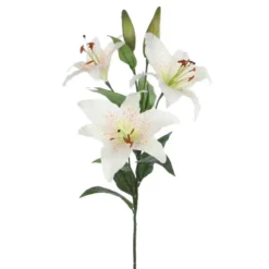 Mica Decorations Kunstbloem Lily Stargazer Valley - H75 cm - wit