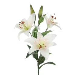 Mica Decorations Kunstbloem Lily Stargazer Valley - H75 cm - wit
