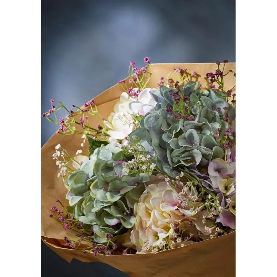 Mica Decorations Kunstbloem - Hortensia tak - roze - 51 cm