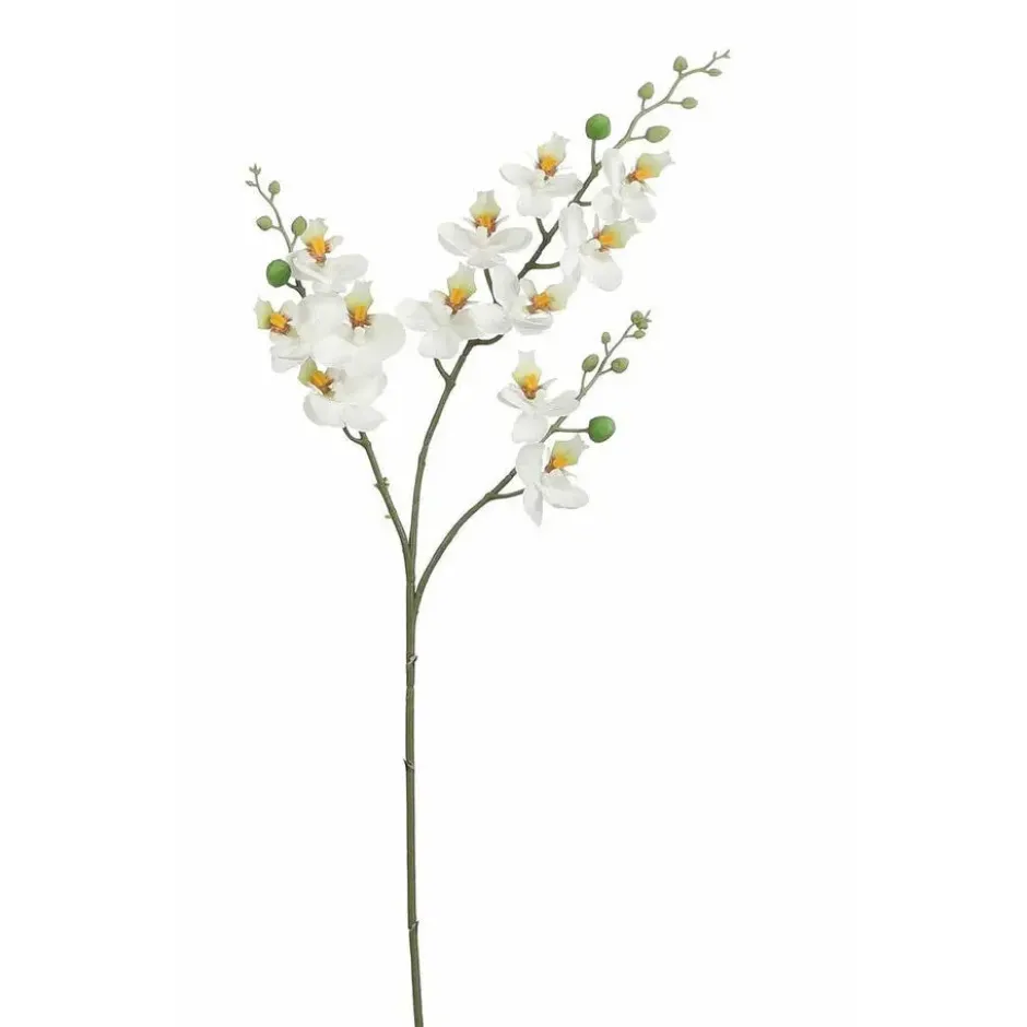 Mica Decorations Kunstbloem Orchidee tak - wit - 75 cm