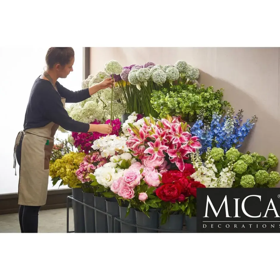 Mica Decorations Kunstbloem - magnolio beverboom - donkerroze - 80 cm