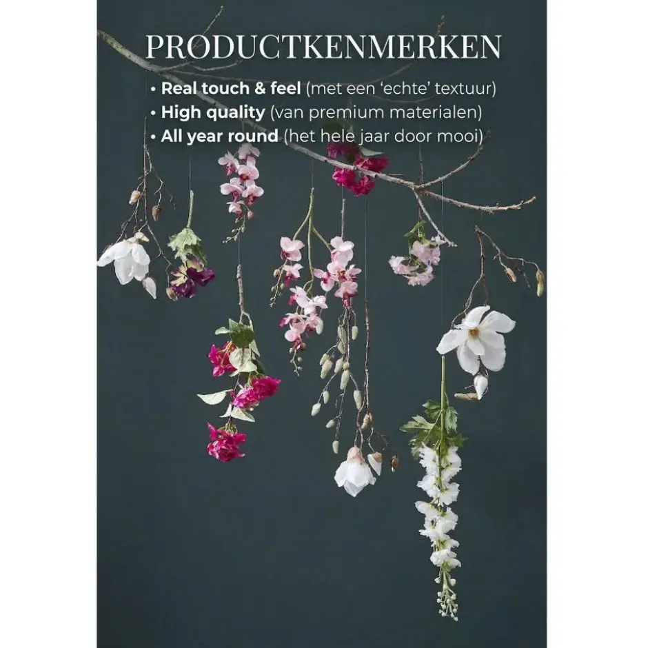 Mica Decorations Kunstbloem Campanula Floral - H71 cm - wit