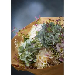 Mica Decorations Kunstbloem - Hortensia tak - wit - 51 cm