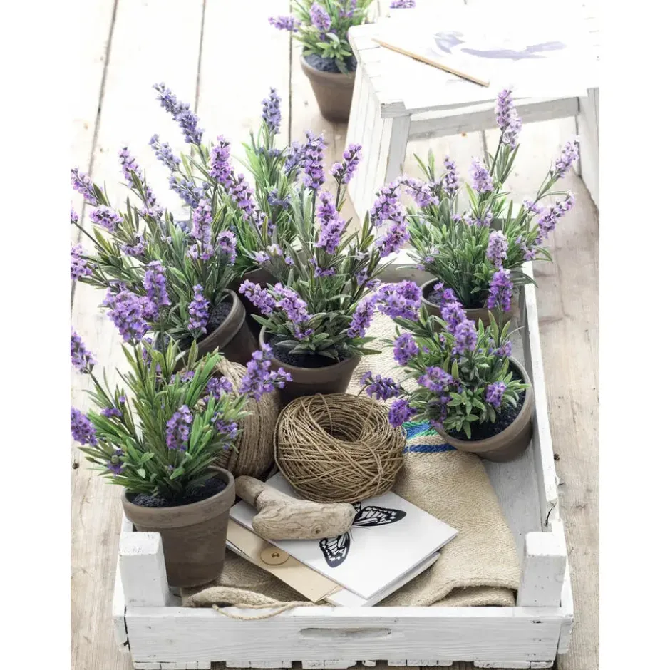 Mica Decorations Kunstplant - lavendel - paars - in pot - 20 x 33 cm