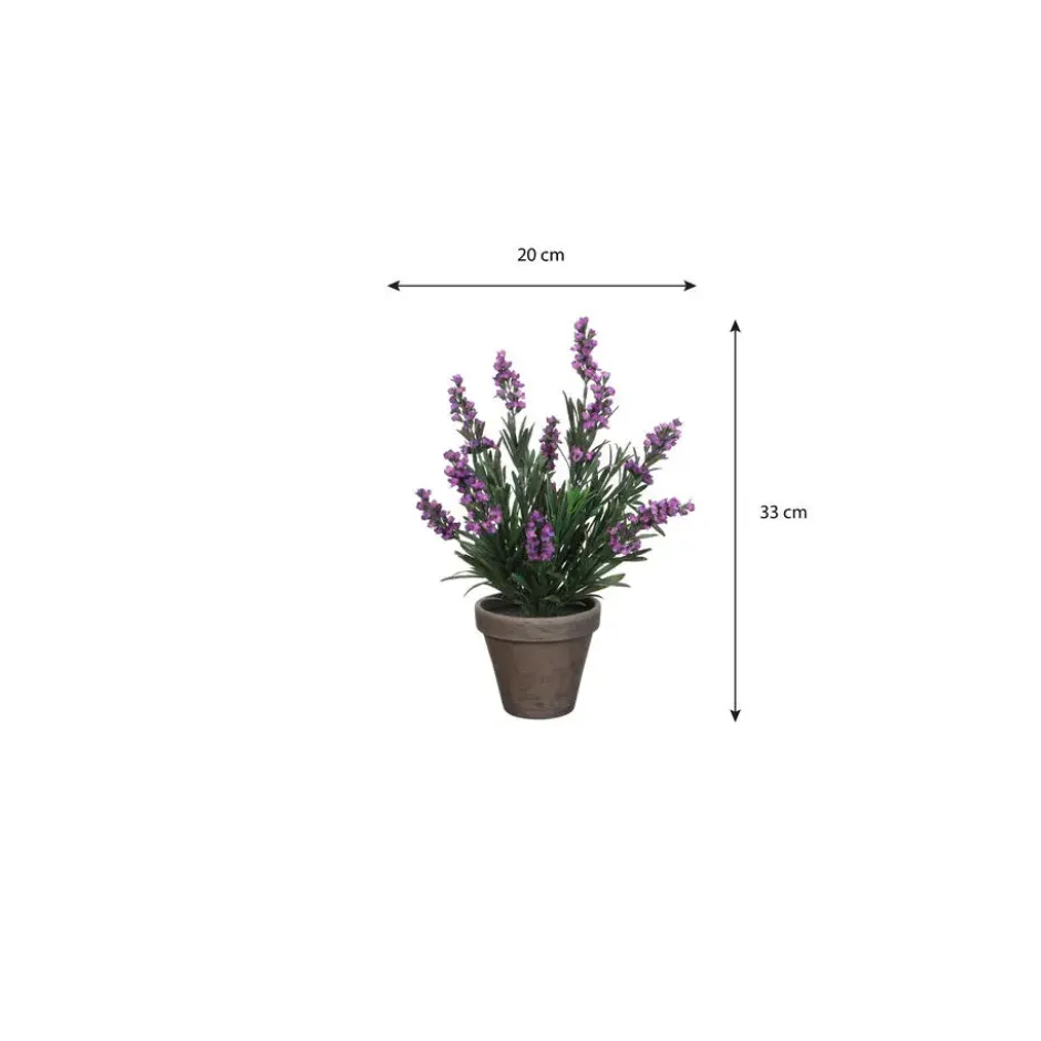 Mica Decorations Kunstplant - lavendel - paars - in pot - 20 x 33 cm