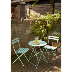 Mica Decorations Laurence Bistro Set - Set of 3 - Metaal - Lichtgroen
