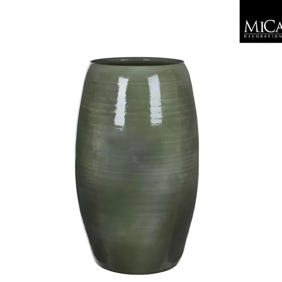 Mica Decorations Lester Vaas - H50 x Ø30 cm - Terracotta - Groen