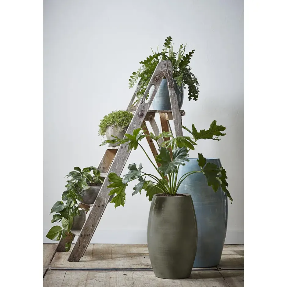 Mica Decorations Lester Vaas - H50 x Ø30 cm - Terracotta - Groen