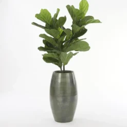Mica Decorations Lester Vaas - H50 x Ø30 cm - Terracotta - Groen