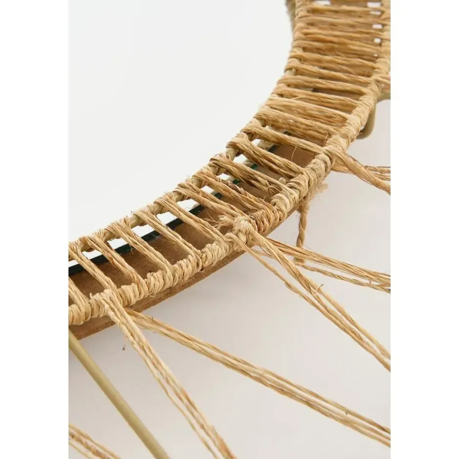 Mica Decorations Ludy Wandspiegel - H5 x Ø70 cm - Jute - Lichtbruin