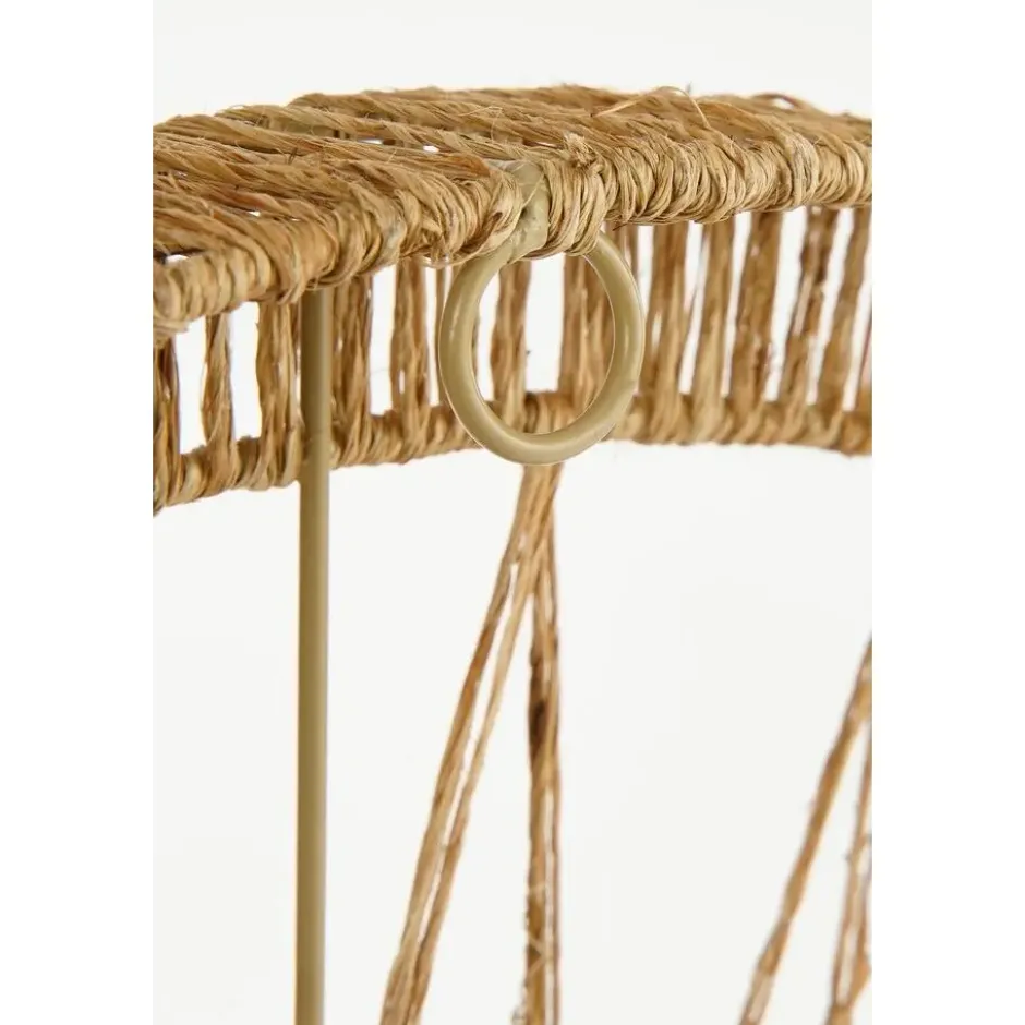 Mica Decorations Ludy Wandspiegel - H5 x Ø70 cm - Jute - Lichtbruin