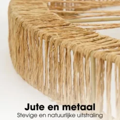 Mica Decorations Ludy Wandspiegel - H5 x Ø70 cm - Jute - Lichtbruin