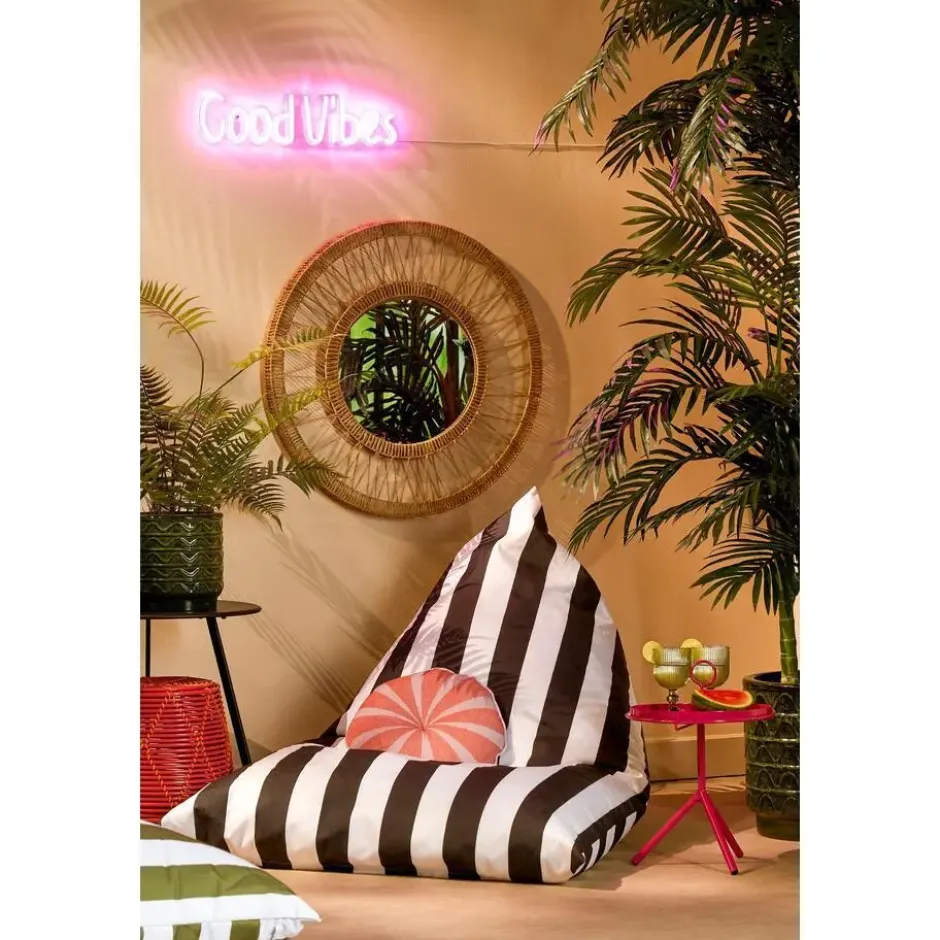 Mica Decorations Ludy Wandspiegel - H5 x Ø70 cm - Jute - Lichtbruin