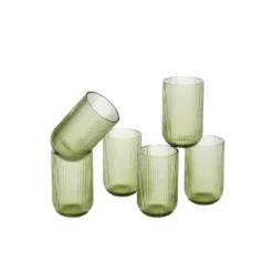 Mica Decorations Merlot Drinkglas - Set van 6 - 400 ml - Lichtgroen