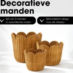 Mica Decorations Opbergmand Set van 3 - Bruin